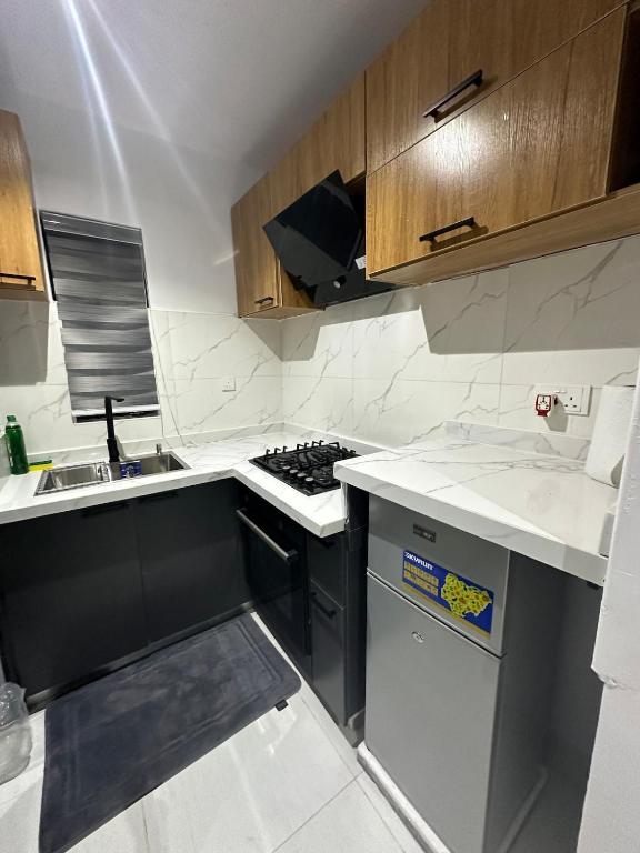 Kuchyň nebo kuchyňský kout v ubytování Olu's Condo