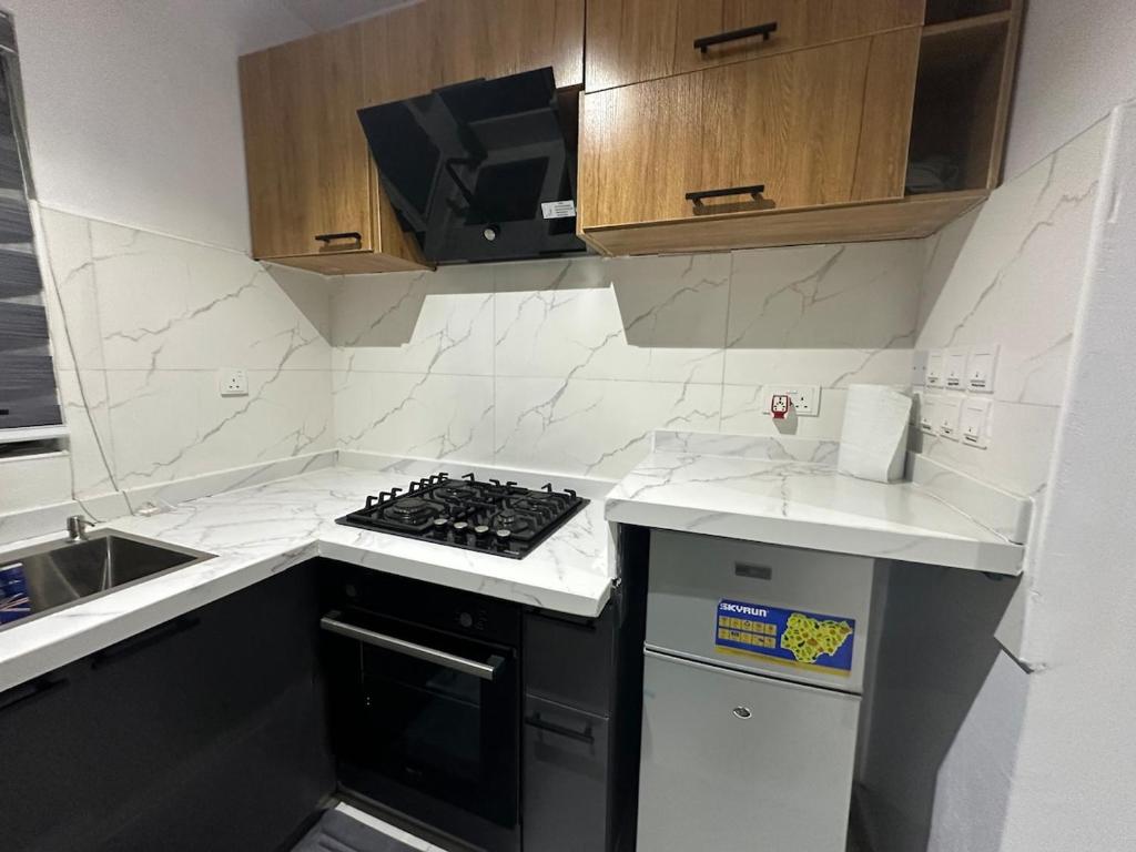 Kuchyň nebo kuchyňský kout v ubytování Olu's Condo
