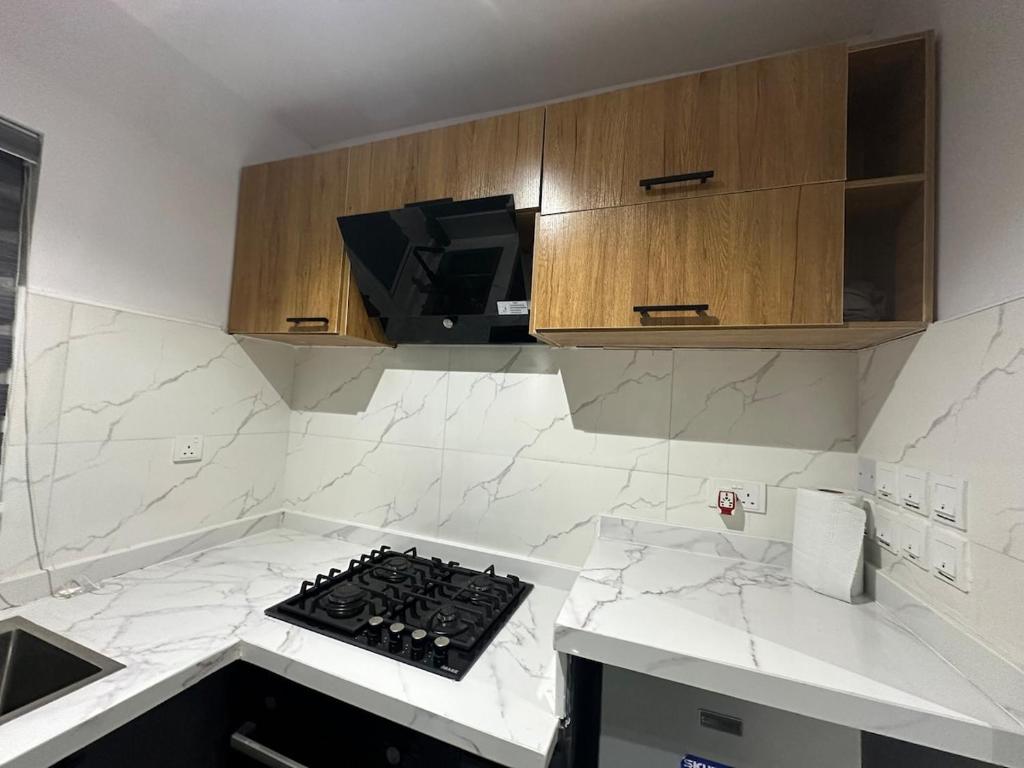 Kuchyň nebo kuchyňský kout v ubytování Olu's Condo