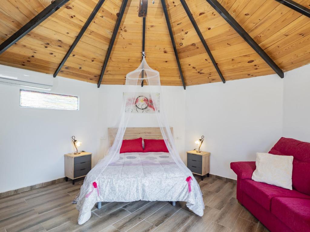 Posteľ alebo postele v izbe v ubytovaní Cubo's Finca la Rosa del Zangano