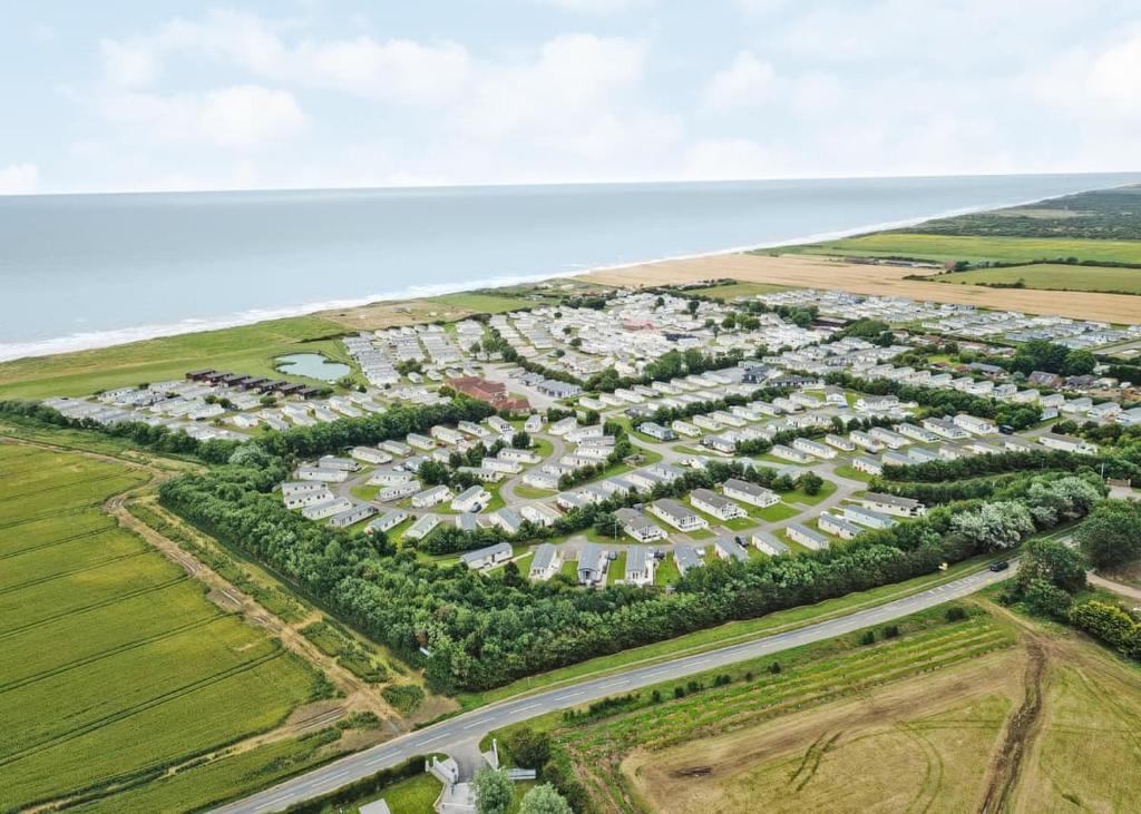 an aerial view of a large parking lot at Cowden Holiday Park in Great Cowden