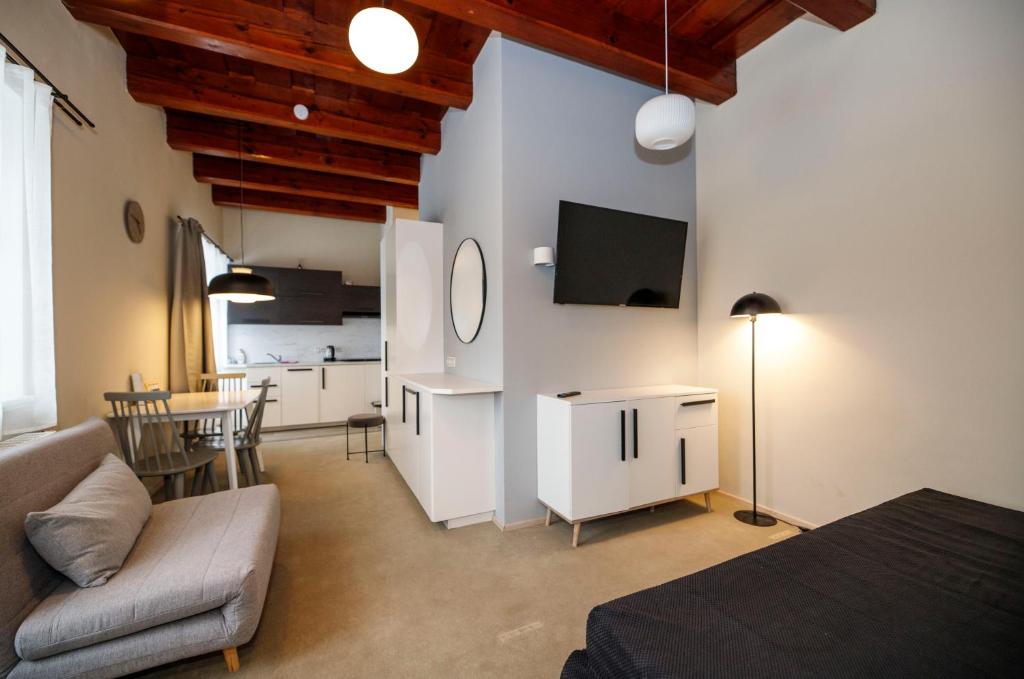 Kuchyň nebo kuchyňský kout v ubytování Aparthotel Panorama