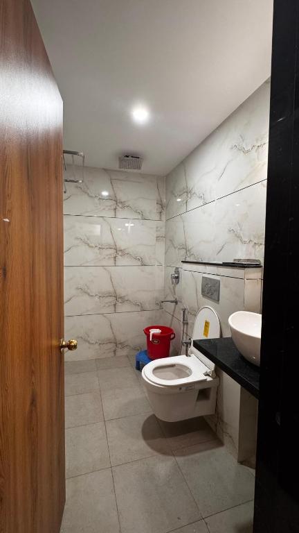 Koupelna v ubytování Hotel PRAKASHAM