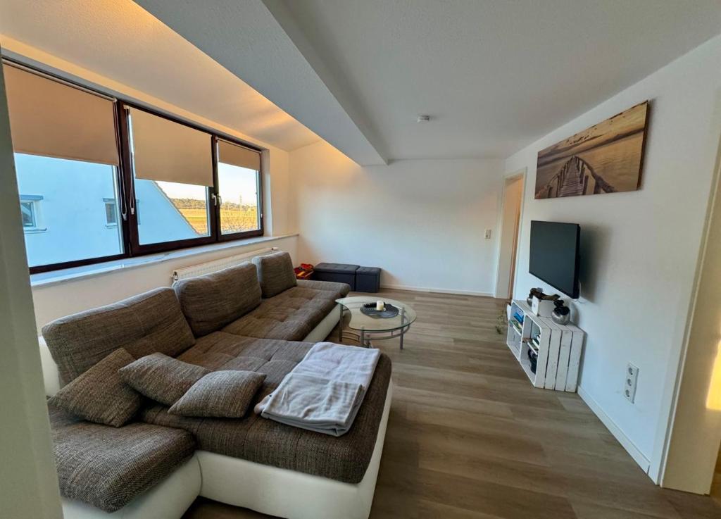 Et tv og/eller underholdning på Ferienwohnung Linder Grube