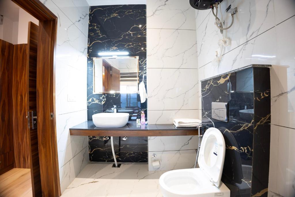 Koupelna v ubytování Jamunas B&B