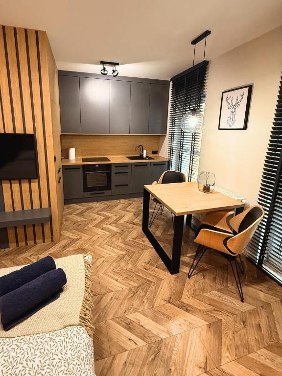 Televízia a/alebo spoločenská miestnosť v ubytovaní Apartament Bubble z darmowym parkingiem