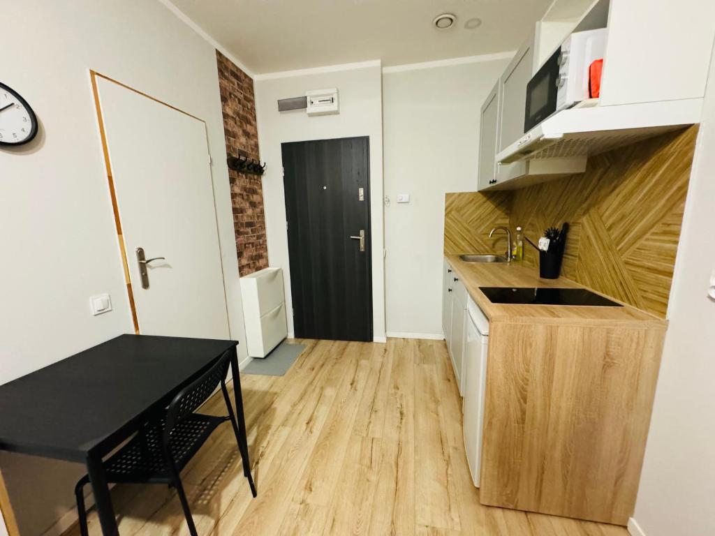 Kuchyň nebo kuchyňský kout v ubytování Przy Parku Róż