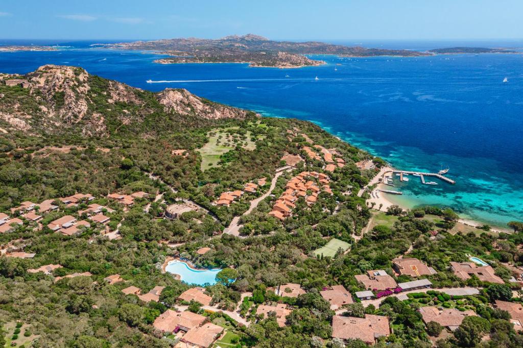 an aerial view of a island with the ocean at Residence Il Mirto in Palau
