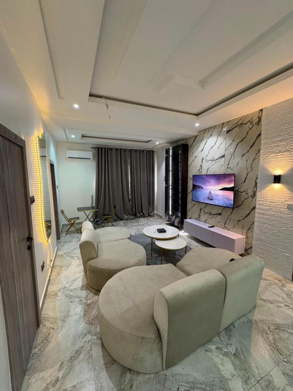 TV a/nebo společenská místnost v ubytování Candy home