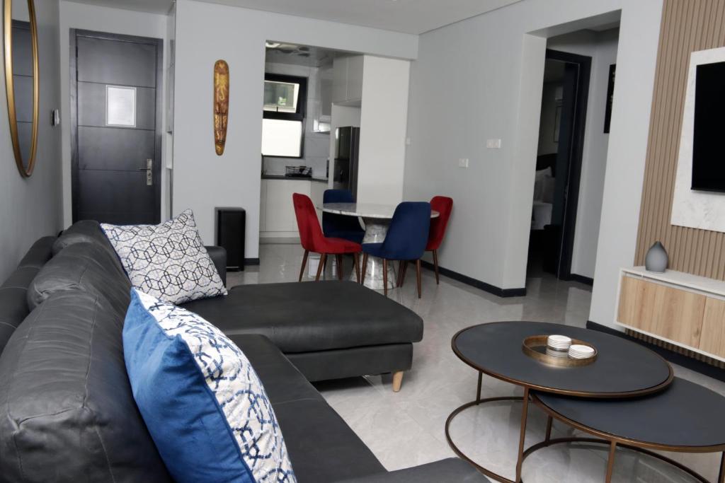 Ruang duduk di Cityscape J3, 2 Bedrooms, 2 Queen Beds