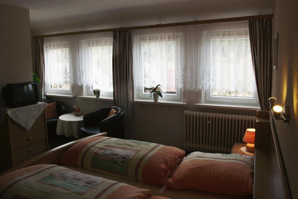 Postel nebo postele na pokoji v ubytování Pension Volkert