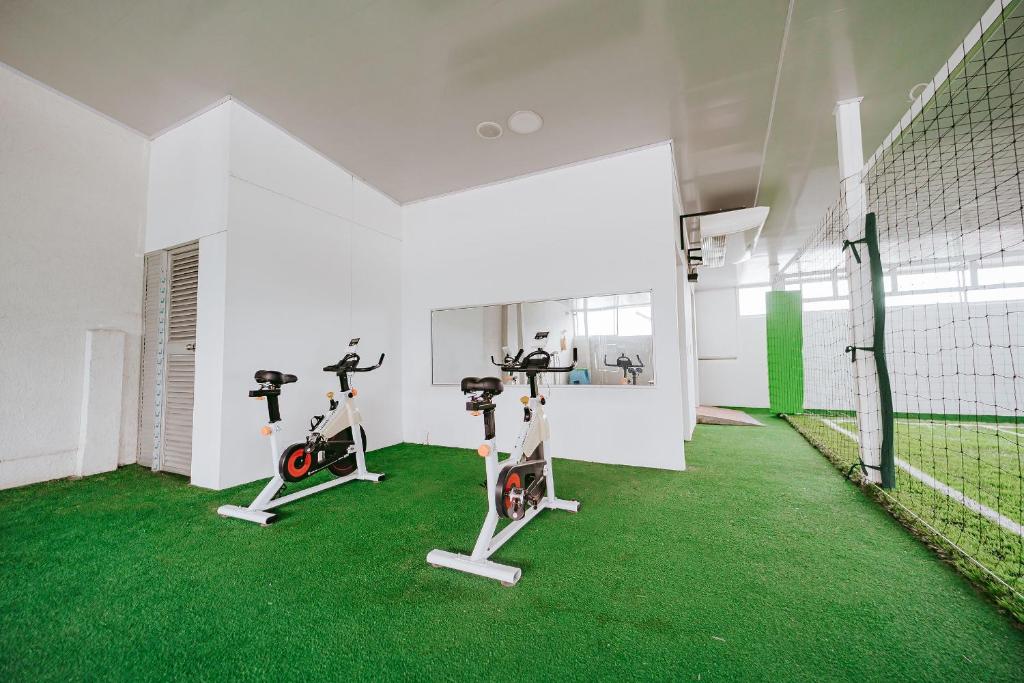 Fitness centrum a/nebo fitness zařízení v ubytování HOTEL VERANO