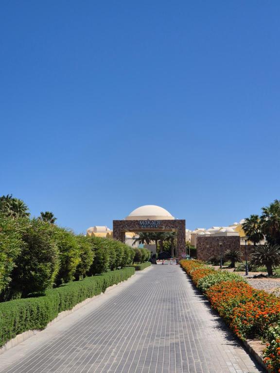 A garden outside Makadi heights luxury complex