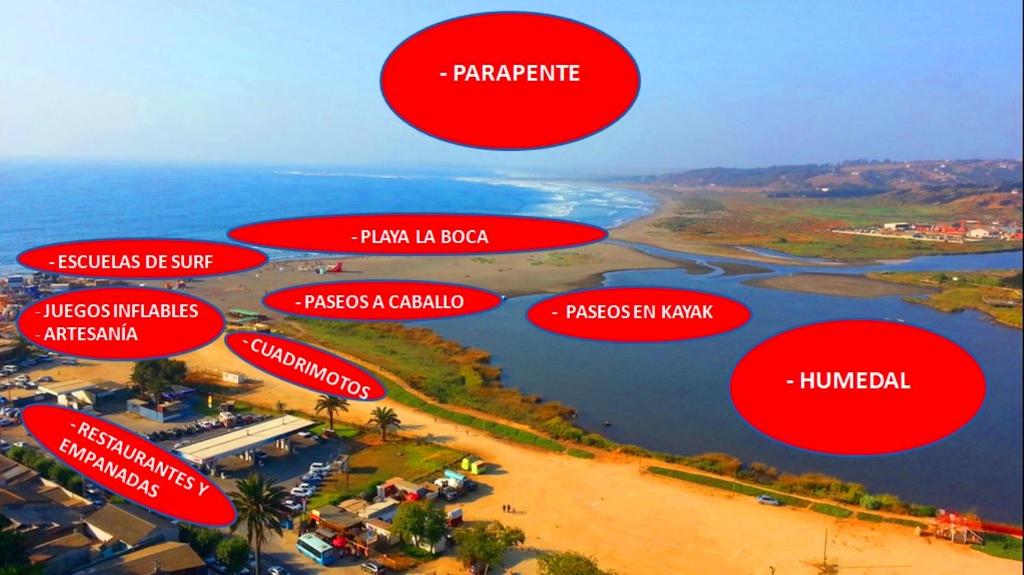 a diagram of the different parts of a river at Excelente Vista al Mar 214 in Concón