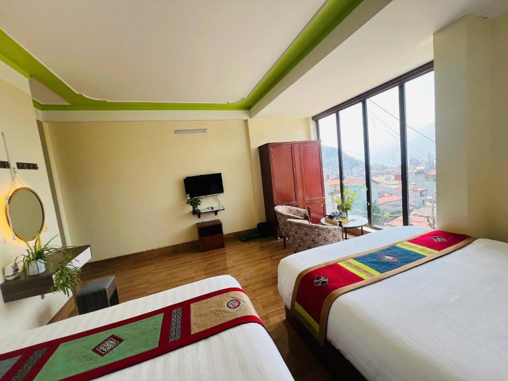 Postel nebo postele na pokoji v ubytování Alu Homestay SaPa
