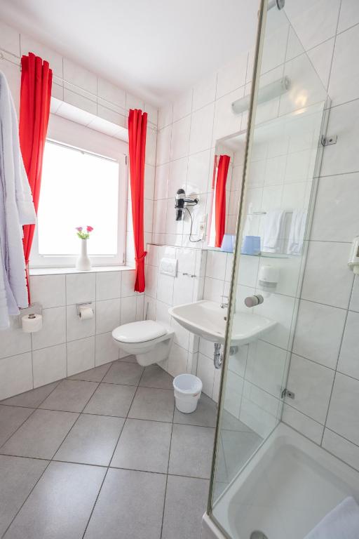Koupelna v ubytování Hotel Haslbach FGZ