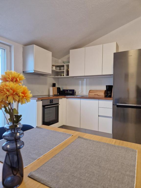 Kuchyň nebo kuchyňský kout v ubytování Apartment Hramina