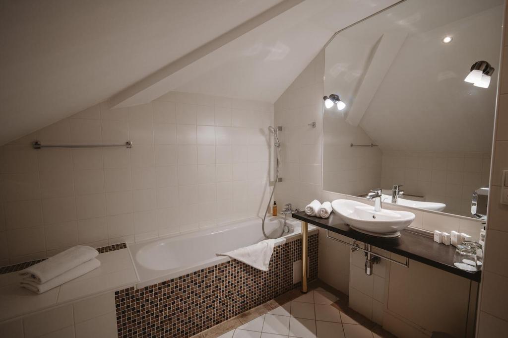 Koupelna v ubytování Hotel Solisko