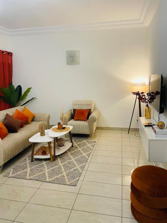 Χώρος καθιστικού στο Appart F3 haut standing Riviera