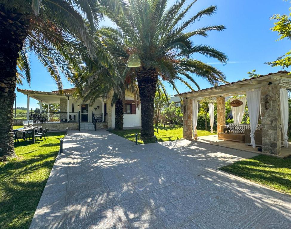 Κήπος έξω από το Palm Luxury Villa in Kallithea