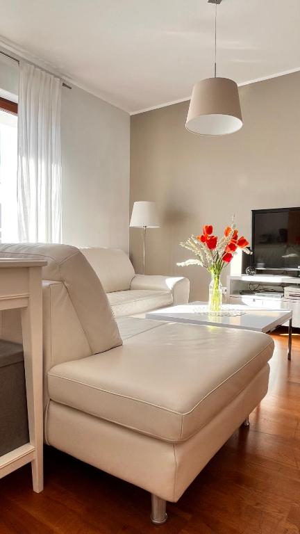 Televízia a/alebo spoločenská miestnosť v ubytovaní Mercury two-bedroom apartment & parking