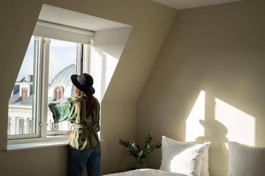 Postel nebo postele na pokoji v ubytování Hotel Nora Copenhagen