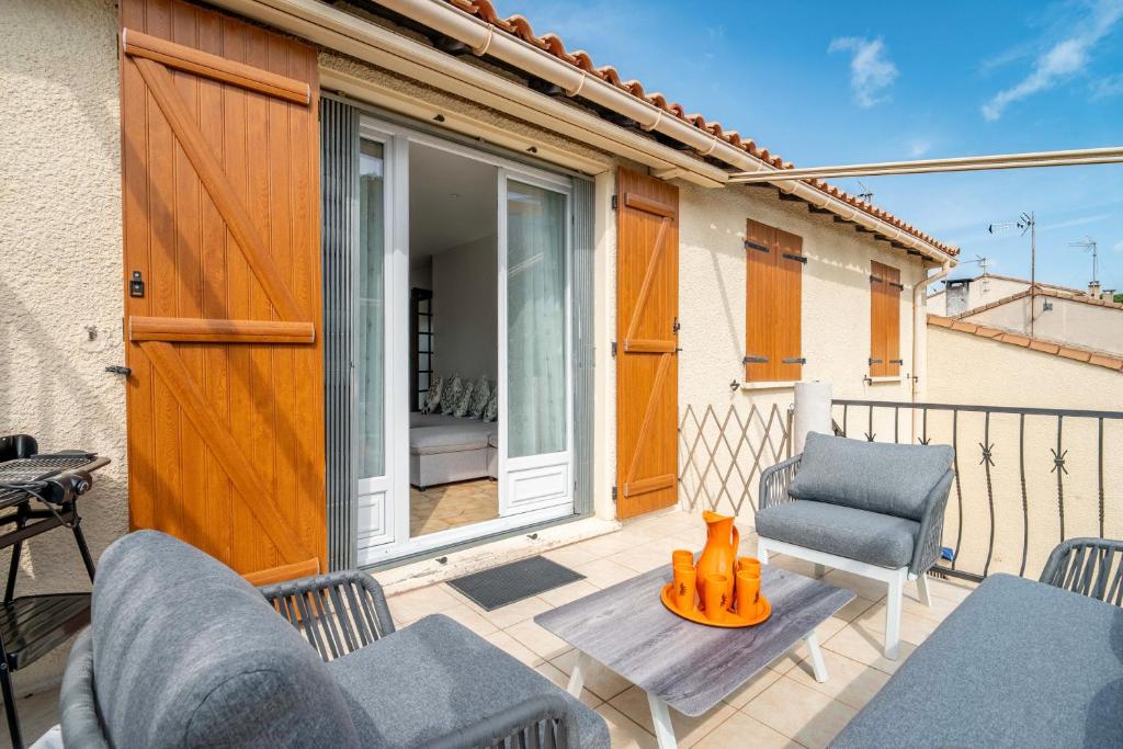 Balkón nebo terasa v ubytování Maison Chataîgniers