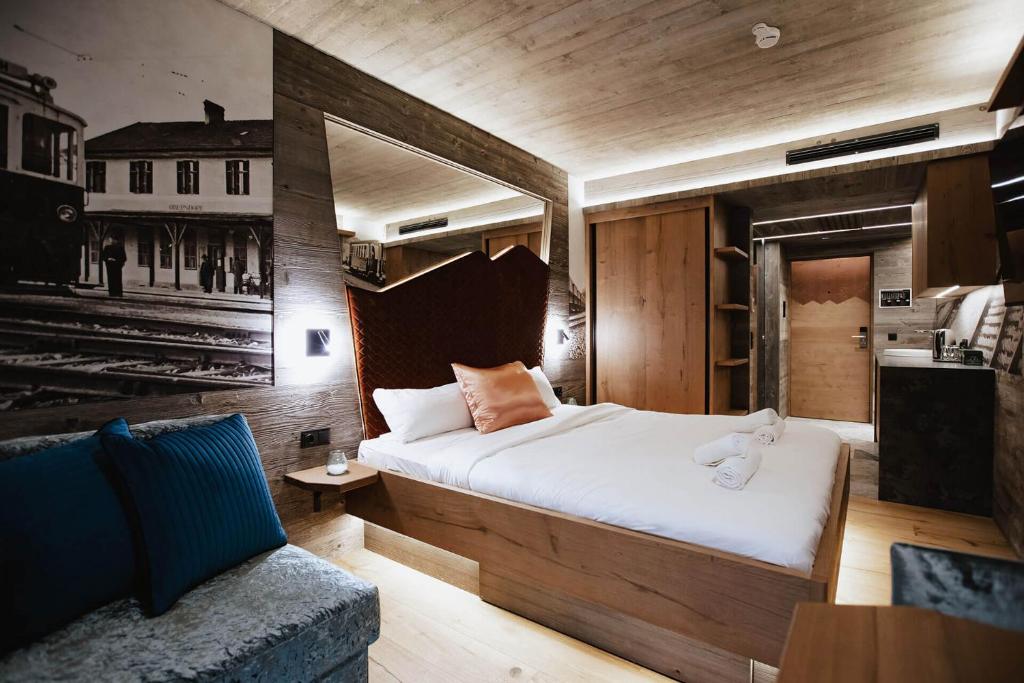 Postel nebo postele na pokoji v ubytování Hotel Gleiserei