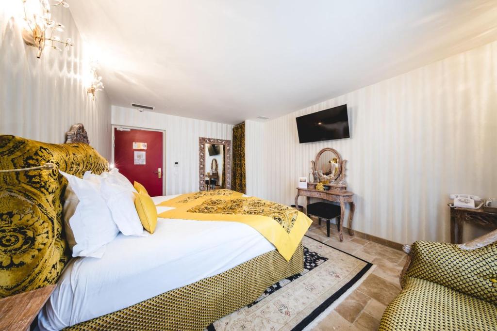 Le Palais d'Aglaé, Hôtel de Charme客房内的一张或多张床位