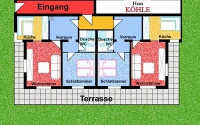 Plan piętra w obiekcie Haus Köhle