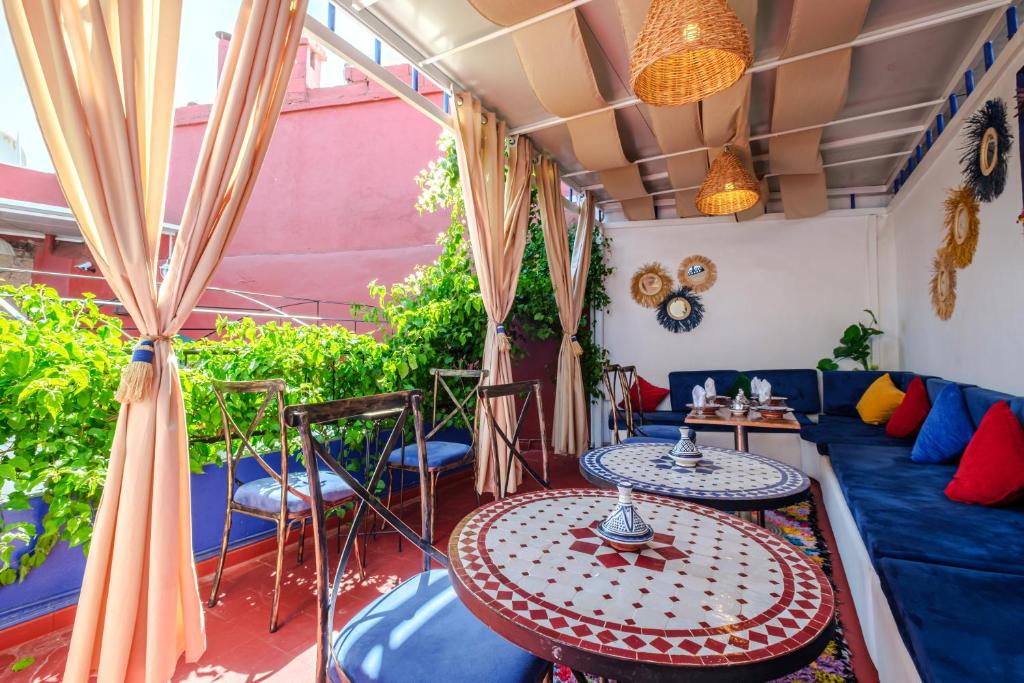 Posezení v ubytování Riad Bobby Marrakech