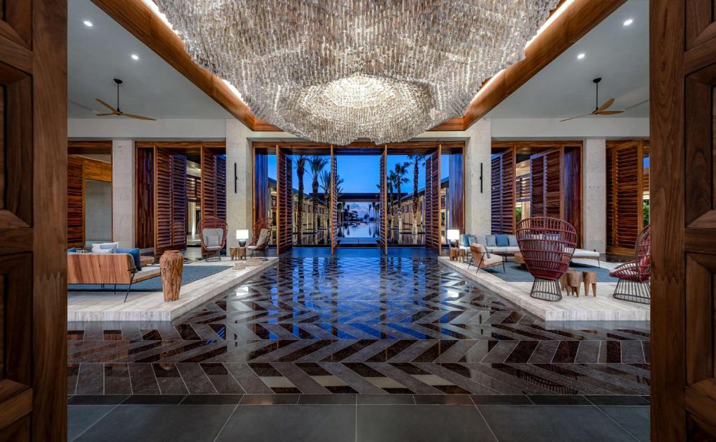 a large lobby with a large chandelier at Conrad Tulum Riviera Maya in Tulum