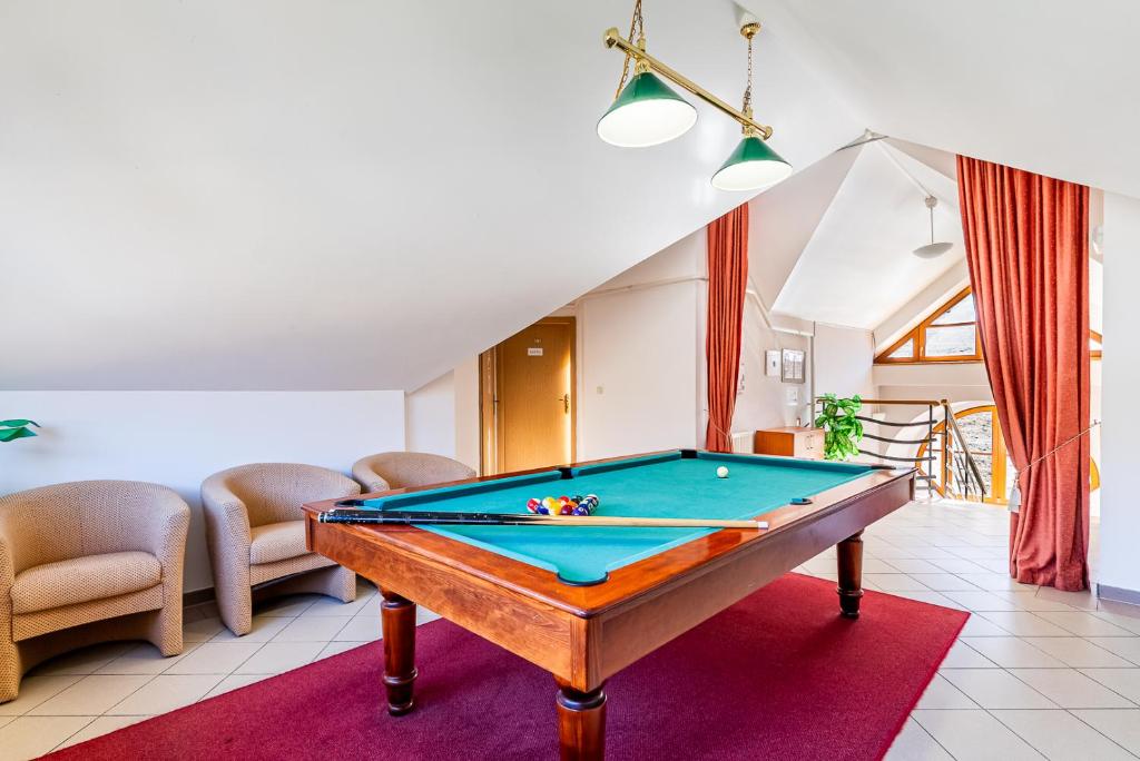 Biliár nebo kulečník v ubytování Garni Hotel Gavurky