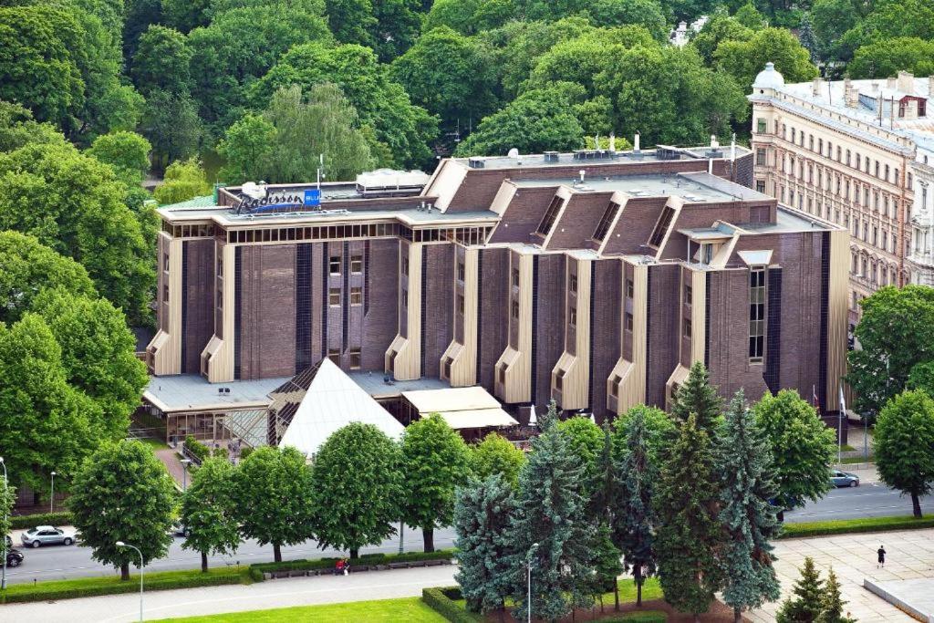 an overhead view of a large building in a city at Radisson Blu Ridzene Hotel, Riga in Rīga
