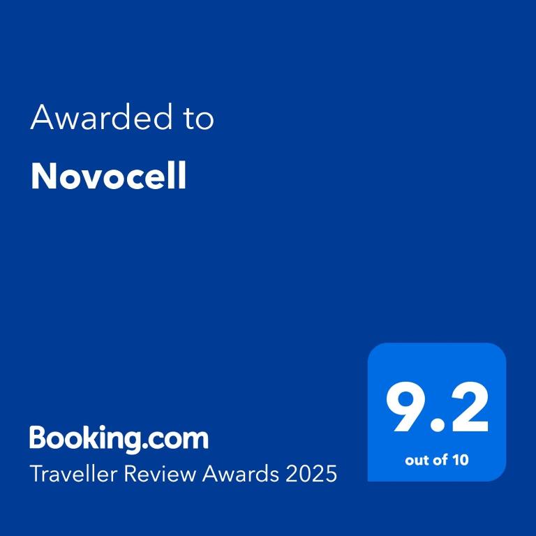 Certifikát, hodnocení, plakát nebo jiný dokument vystavený v ubytování Novocell