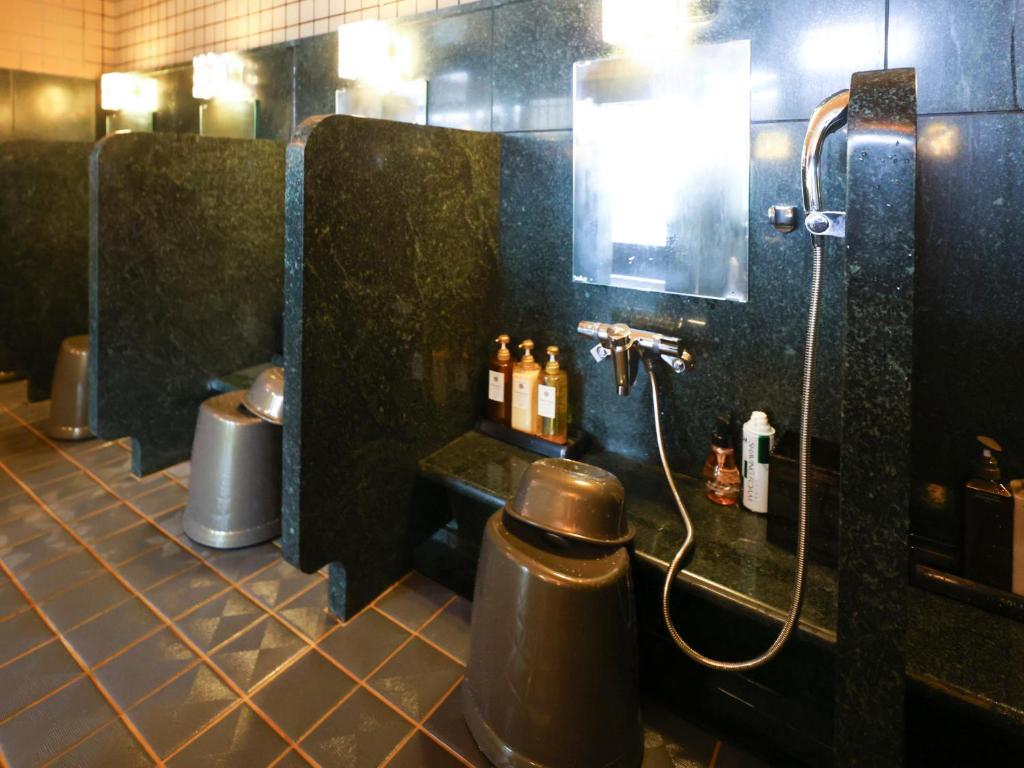 Koupelna v ubytování Tennen Onsen Taho-no-Yu Dormy Inn Niigata