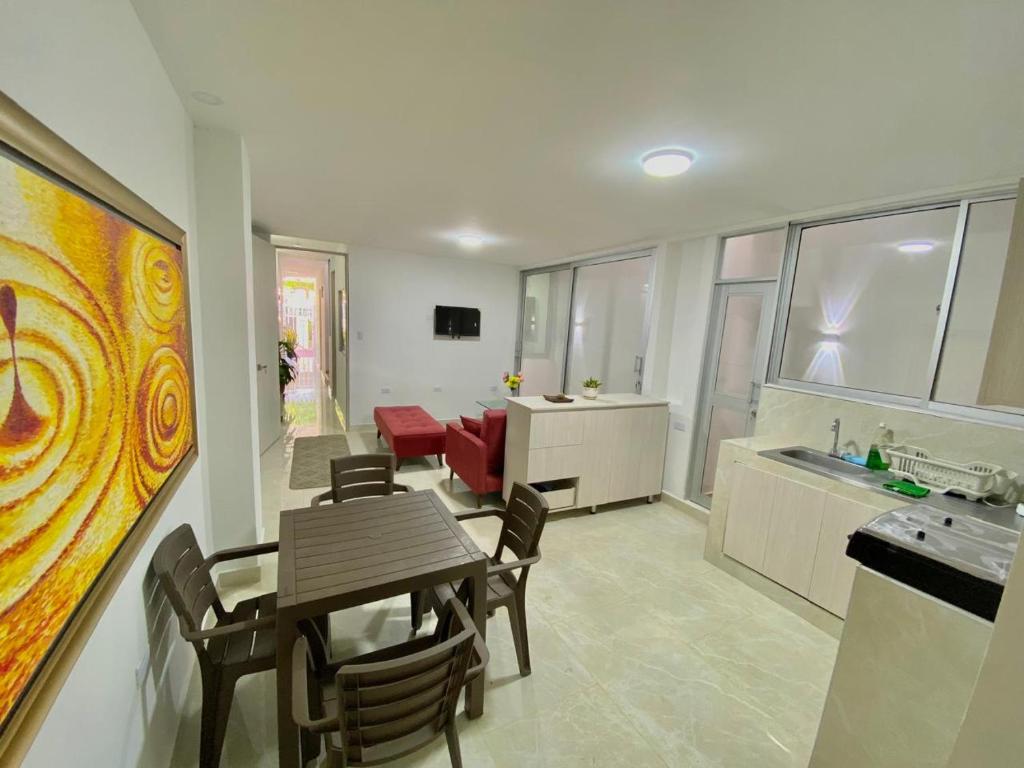 Kuchyň nebo kuchyňský kout v ubytování Perla del río habitaciones