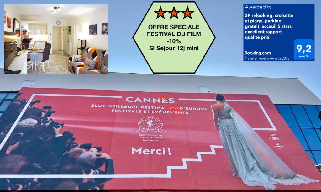 Certifikát, ocenenie alebo iný dokument vystavený v ubytovaní Offre Spéciale Festival Film si séjour supérieur 12j , 2P Croisette, grande Terrasse, Parking gratuit, Calme, Accueil 5 étoiles, Excellent rapport qualité-prix
