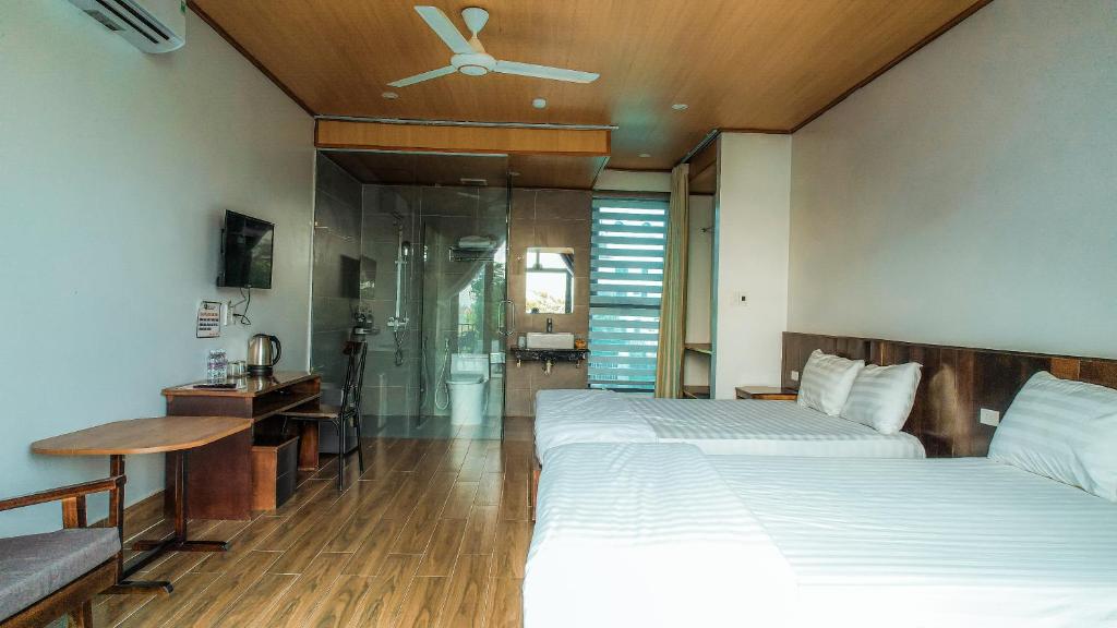 Postel nebo postele na pokoji v ubytování Homestay Thiên Cầm