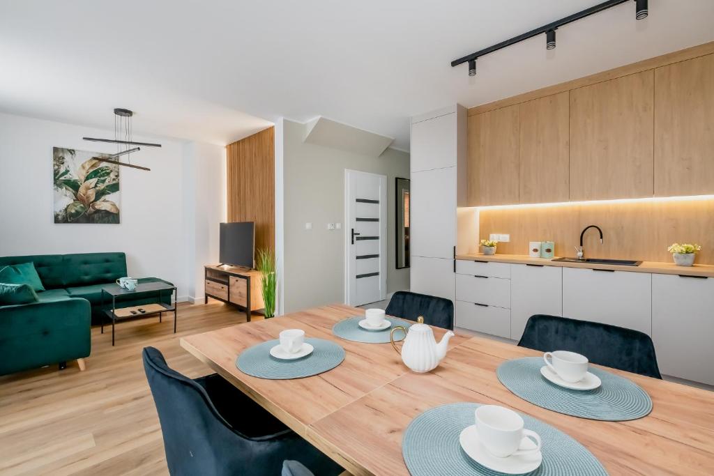 Kuchyň nebo kuchyňský kout v ubytování Apartament Nowe Miasto