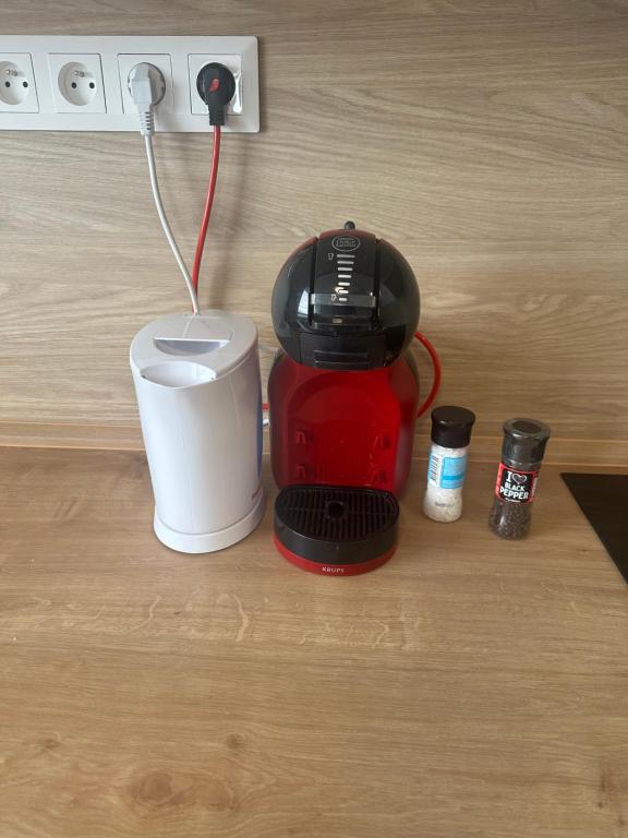a coffee maker sitting on top of a counter at Pieninská apartment in Banská Bystrica