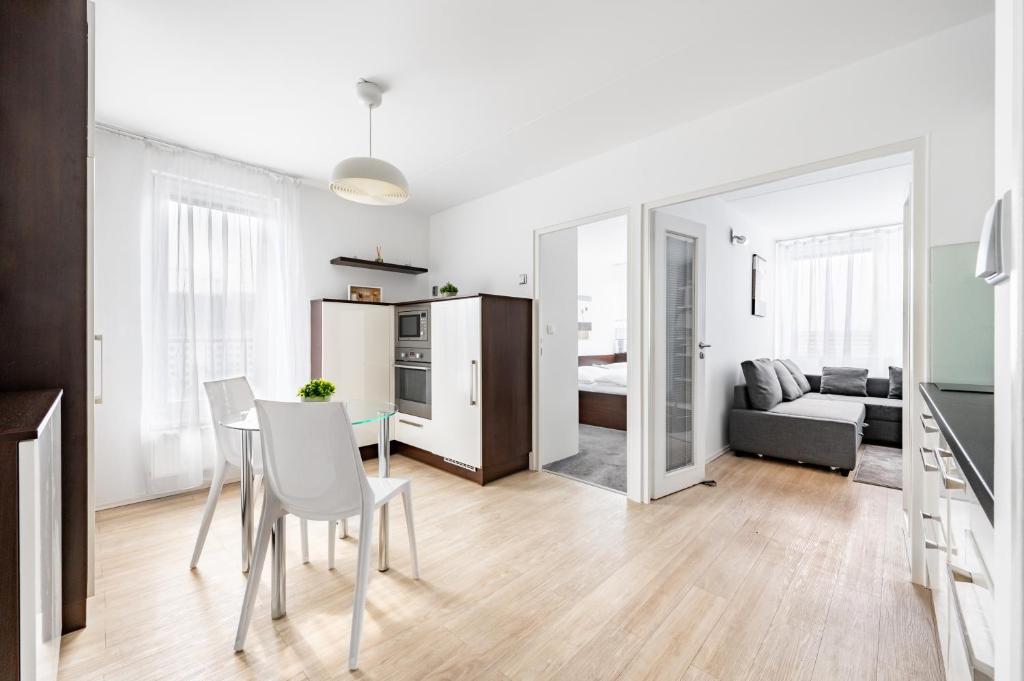 Kuchyňa alebo kuchynka v ubytovaní Family apartment Prague