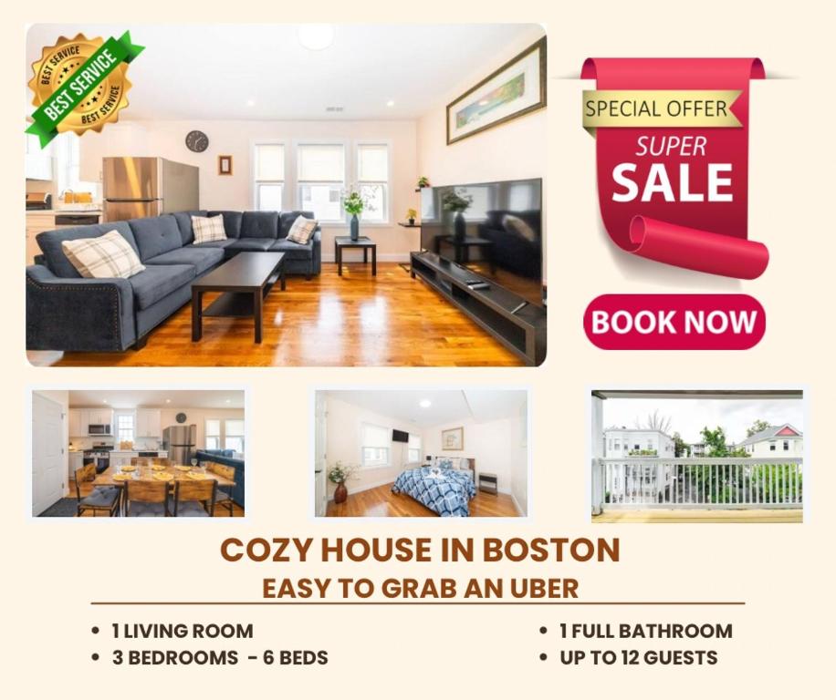 Χώρος καθιστικού στο 30-3 - 3BR Boston - Cozy Apt near Franklin Park Zoo