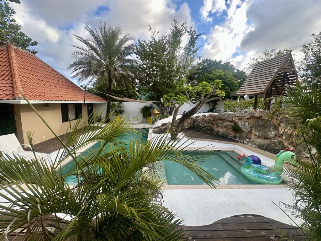 Bazén v ubytování Yemaya Guesthouse Curaçao nebo v jeho okolí