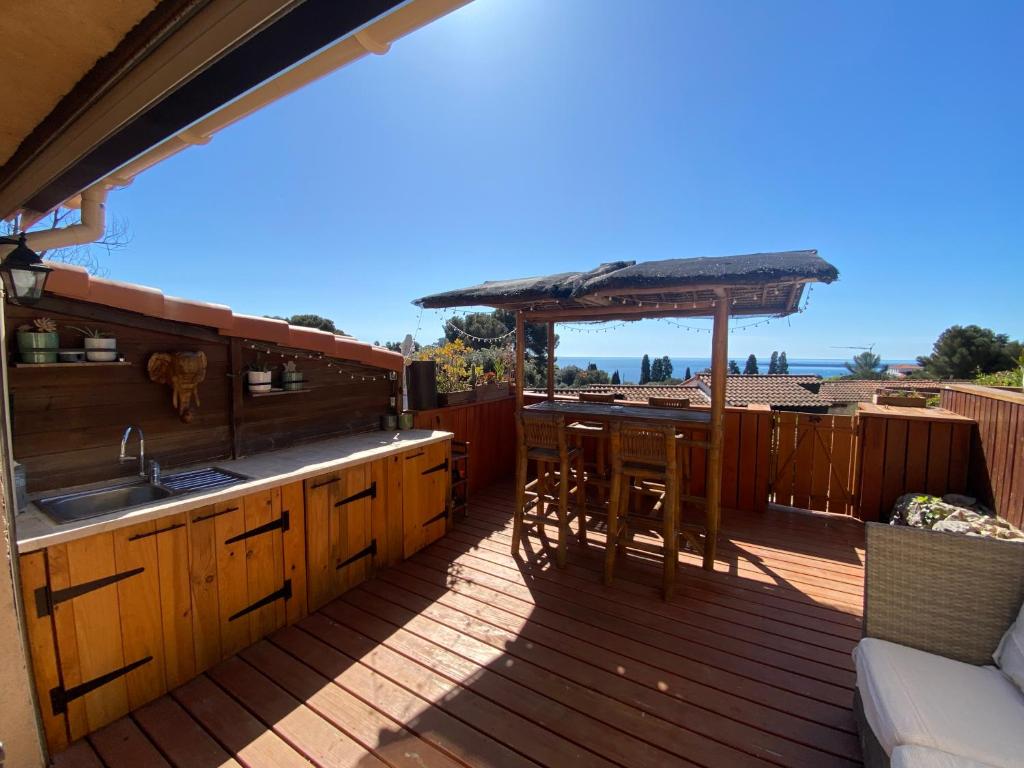 Balkón nebo terasa v ubytování Maison de la quieta