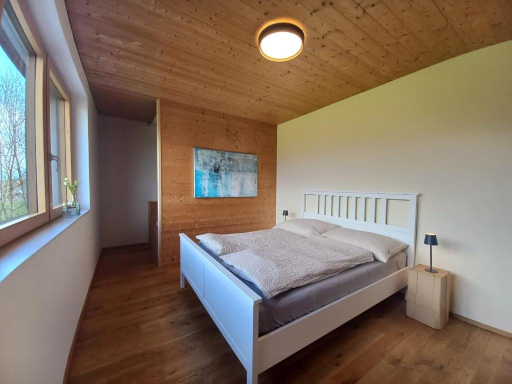 Postel nebo postele na pokoji v ubytování Auszeit