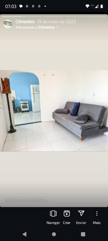 a picture of a couch in a room at Chalé ponta verde in São José de Ribamar