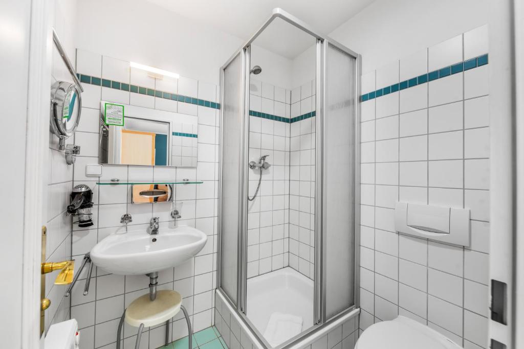 Koupelna v ubytování Hotel Friedrichstadt
