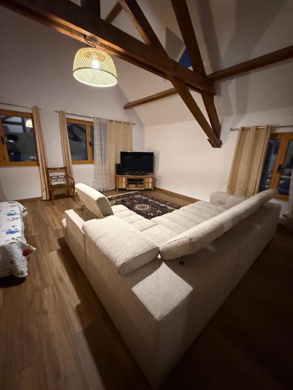 TV a/nebo společenská místnost v ubytování Chambre dans une Ecurie