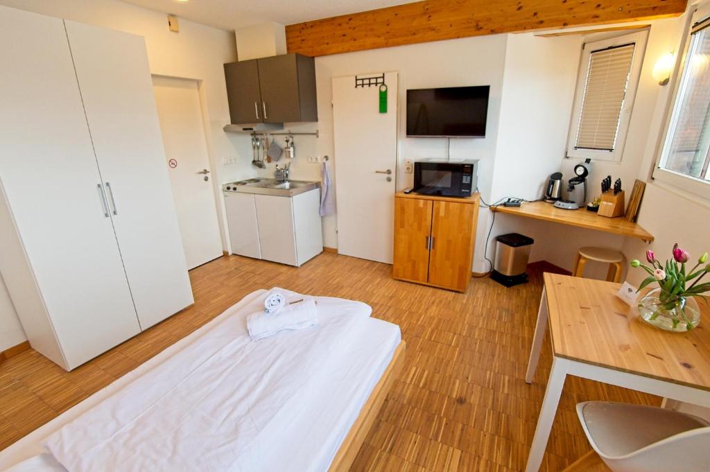 Kuchyň nebo kuchyňský kout v ubytování Boardinghouse Steinen